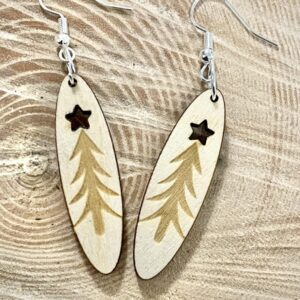 Christmas tree drop earrings
