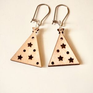 Starry Christmas tree earrings