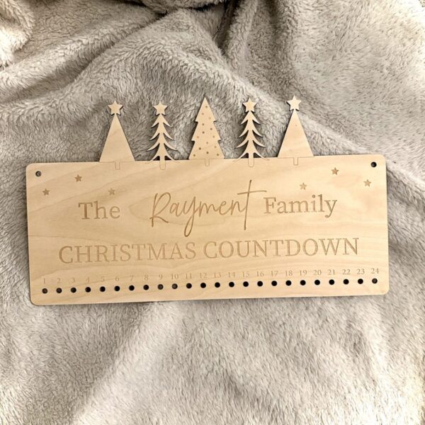 Personalised Wooden Christmas Countdown Calendar | Advent Calendar | Eco Friendly Christmas Decoration | Family Holiday Countdown Gift - Image 4