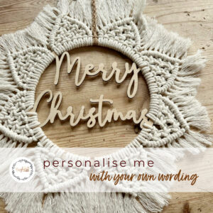 Macrame Christmas Wreath – Handmade Wall Hanging – Rustic Holiday Decor – Merry Christmas Sign – Christmas Gift