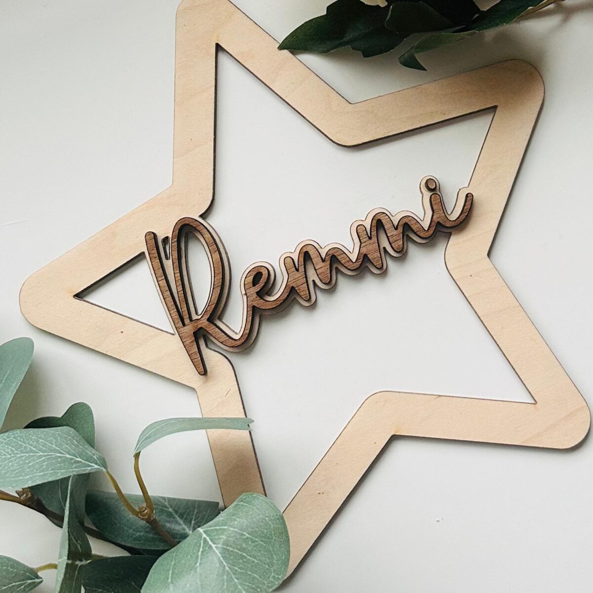 Personalised Wooden Star Name Plaque