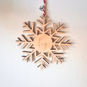 Personalised Snowflake Bauble - Gift Tag - Stocking Tag