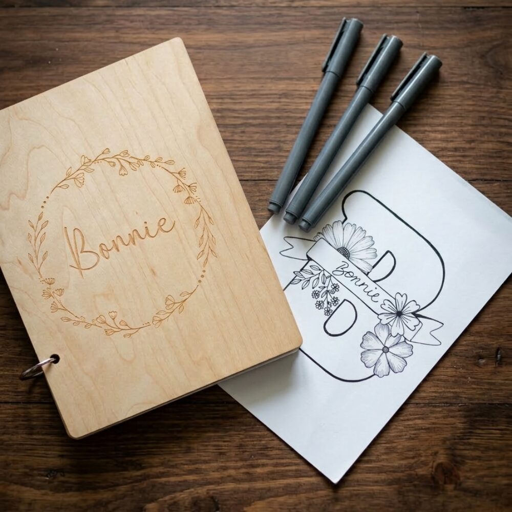 floral line drawing workshop - keepsake book