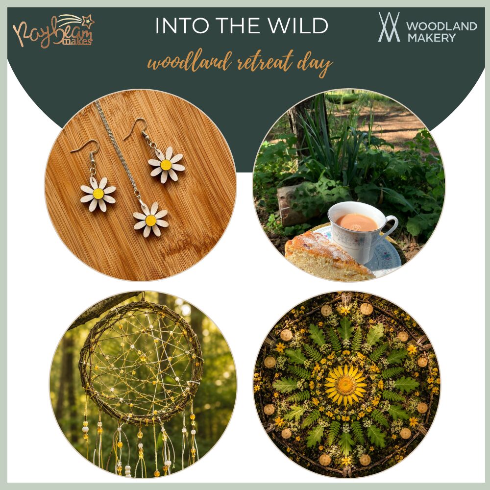 What’s included Opening ceremony – join us for a summer gathering to celebrate light, life and the peak of natures energy Jewellery workshop – Create your own handmade painted summer flower jewellery set to take away in a gift box, with Bonnie from Raybeam Makes Food on the flame – A wholesome, light lunch using communally gathered foraged foods and cooked over the fire by Ceri, our wild woodland cook Willow workshop – Explore a heritage craft to create a Summer Solstice Sun catcher with Elise from Woodland Makery Just bring Yourself Comfortable clothes (layers recommended) A water bottle A willingness to try something new Spaces are limited to keep things intimate Let’s slow down, get hands-on, and make some woodland magic together. book now @ Date: 20th June 2026 Time: 9.30 AM – 2:30 PM (arrivals from 9:00 AM to grab a cuppa) Location: Woodland Makery, Elms Farm, Tockington, BS32 4LJ Price: £55 per person
